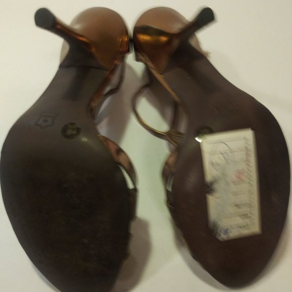BCBGMAXAZRIA Ilarian Bronze Leather Sandals Size 9.5 - Picture 8 of 9